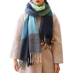 LONG Plaid Blanket Chunky Oversized Winter/Fall Warm Scarf Wrap Shawl NWT